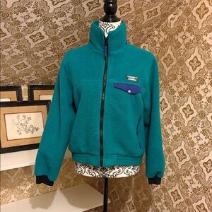 Vintage L.L. Bean Teal Fleece Zip Jacket